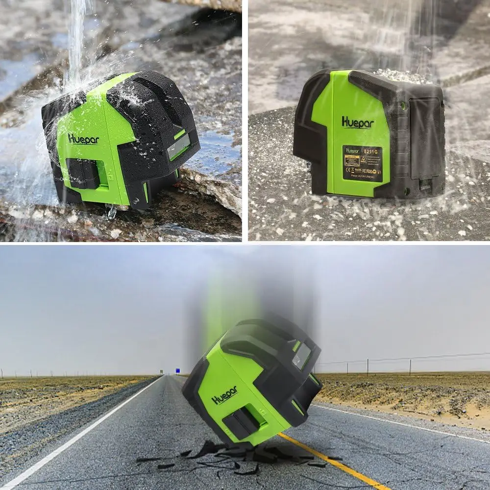 Imagem -05 - Huepar-nível Profissional de Raio Verde Laser Linha Cruzada Pontos de Prumo Alinhamento Auto-nivelante Multiuso de 130 ° 8211g