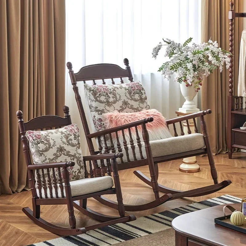 

Retro lazy rocking chair, solid wood free chair