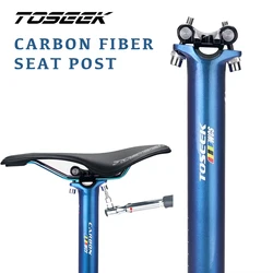 TOSEEK Carbon Seatpost Dazzle Blue to Purple Mtb Seatpost Offset 0mm Bike Seatpost Carbon 27.2/30.8/31.6mm Bicycle Seat Post