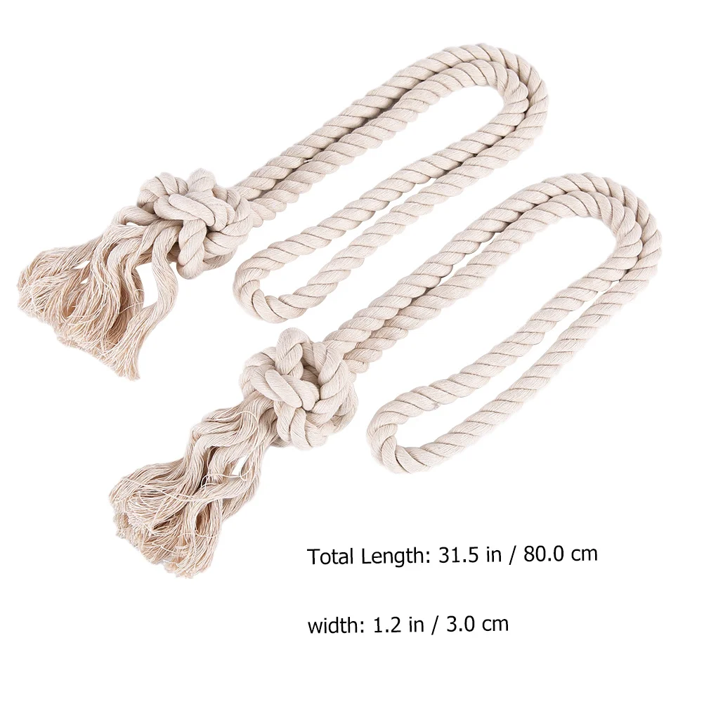 2 fermacravatte per tende con nappe retrò, corda di cotone, fibbia per tende rustiche lavorate a maglia beige per tende da interno ed esterno, corda di cotone