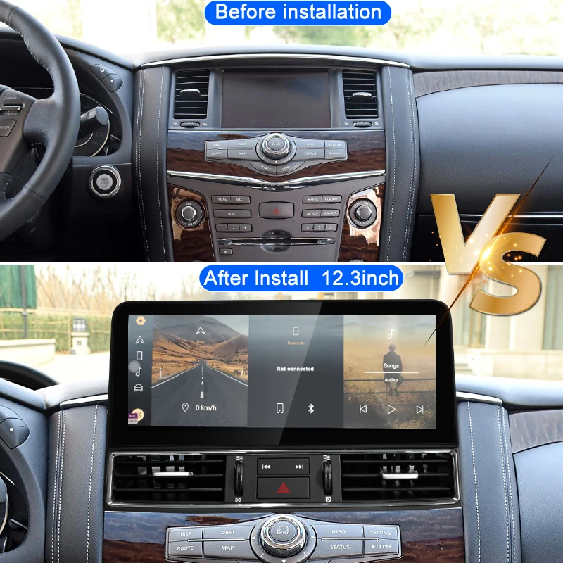 For Nissan Touareg Amanda/Infiniti QX56 QX80 12.3 inch Android 13.0 Car Radio GPS Navigation Stereo Multimedia Player 4G Carplay