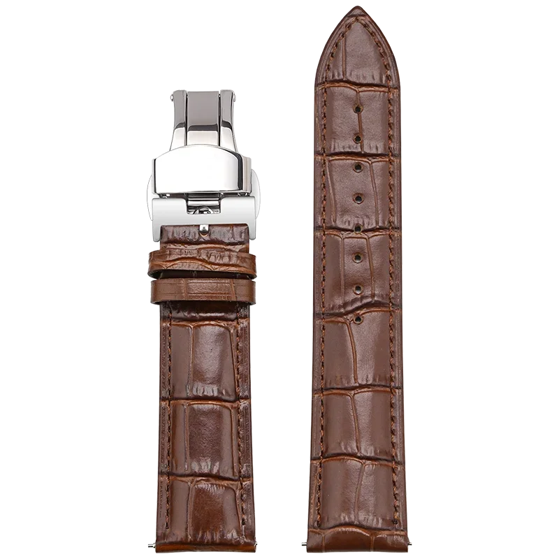 جلد البقر حزام جلد طبيعي ل Seiko Tissot الإفراج السريع العالمي حزام (استيك) ساعة 12 13 14 15 16 17 18 19 20 21 22 23 24 26 مللي متر #6