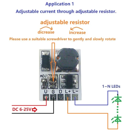 Imagen 2 del producto Control de atenuación LED DC 12V 24V 0-910MA módulo de controlador LED PWM ajustable de corriente constante placa LD24AJTA_MINI para Arduino ESP32