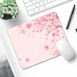 Pink Sakura Mouse Pads Small Gaming Mousepads Nonslip Mausepad 22x18cm Rubber Mat Company Desk Pad Design For Gift Cute Rugs