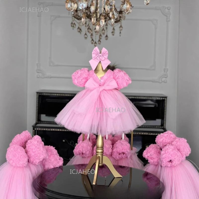 2025 Wed Dress Vestido Children Flower Girl Princess Dresses Tutu Gown Costume Piano Pageant Outfit Clothes Kids Birthday Party