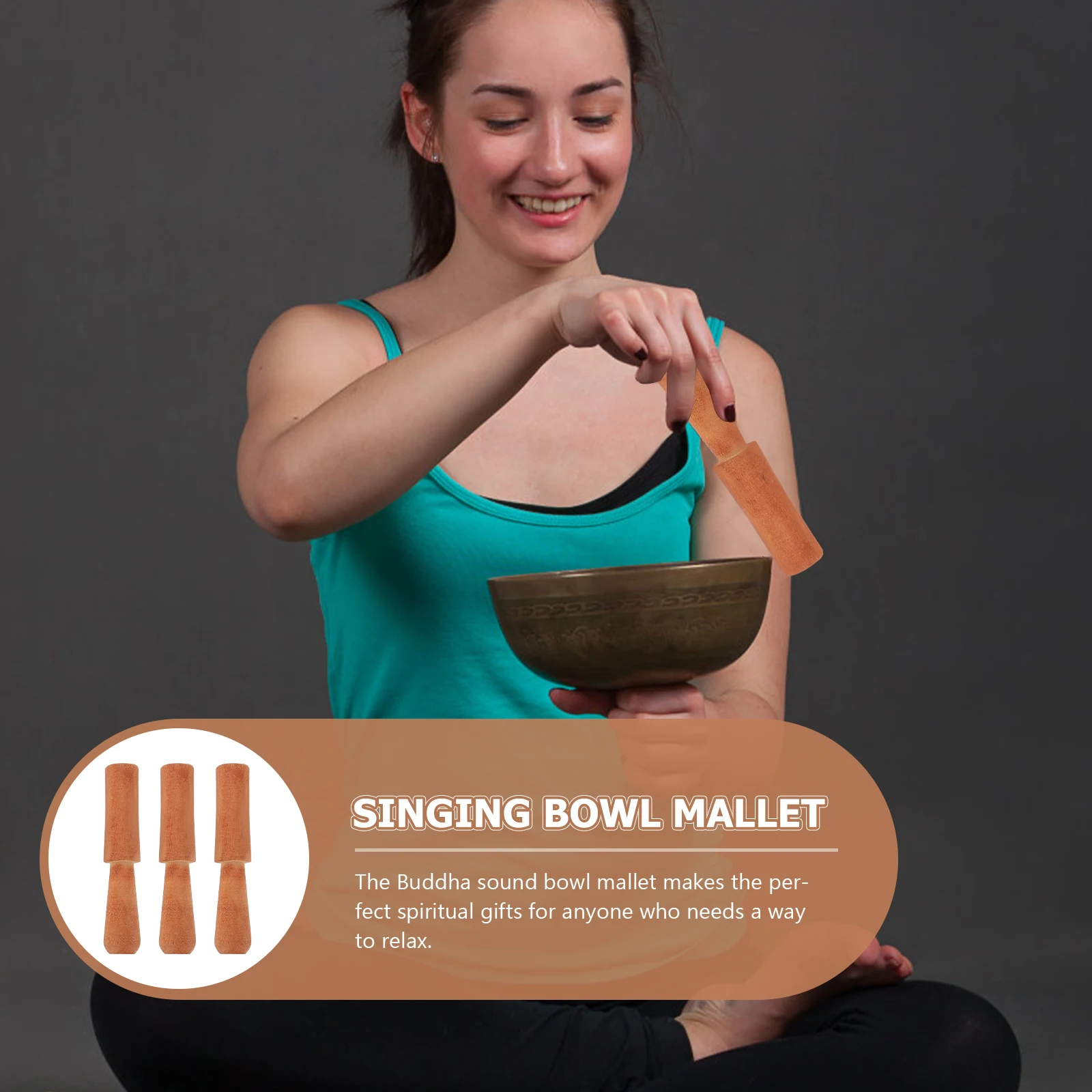 

3 Pcs Buddha Music Bowl Accessories Sound Mallet Accessory Stick Bowls Handle Yoga