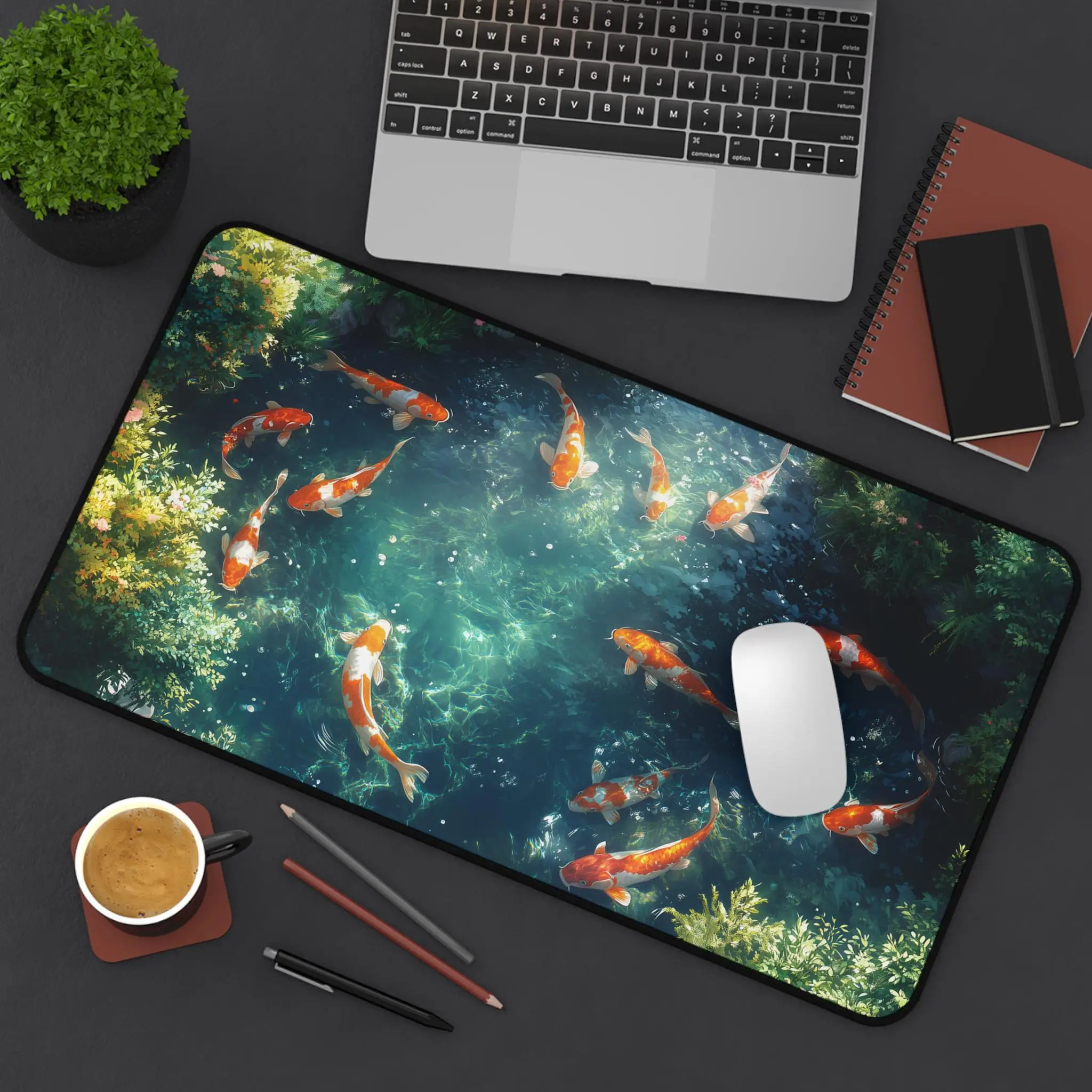 

Koi Fish Mouse Pad XXL Japanese Pond Gaming Mousepad Large Goldfish Table Mat Tranquility Garden Office Decoration Desk Mat