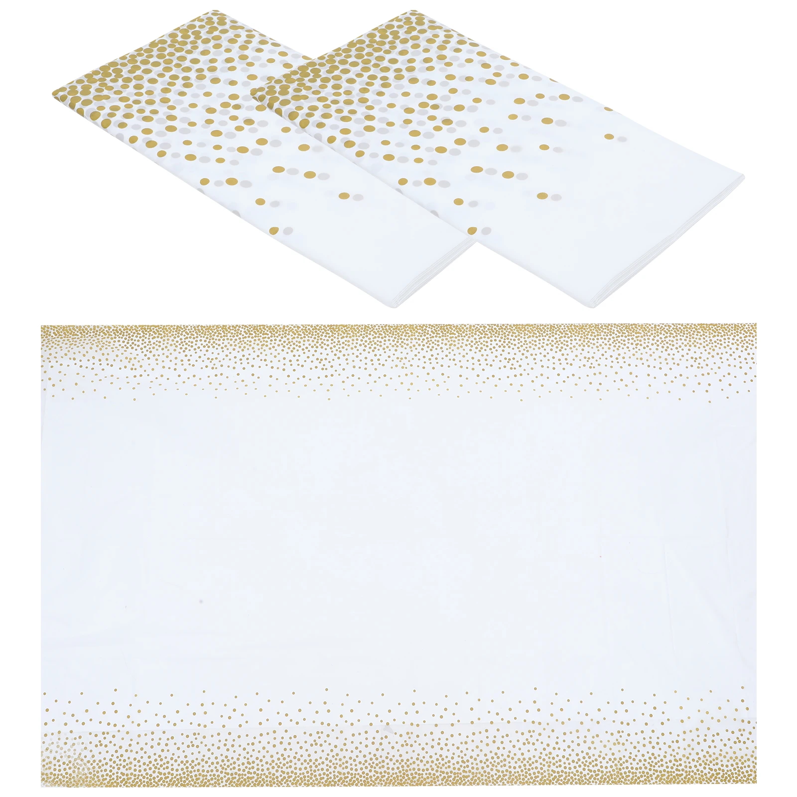 

5pcs Golden Dot Tablecloth Disposable Round Cover Birthday Polyester Kitchen Home Restaurant Table Linen