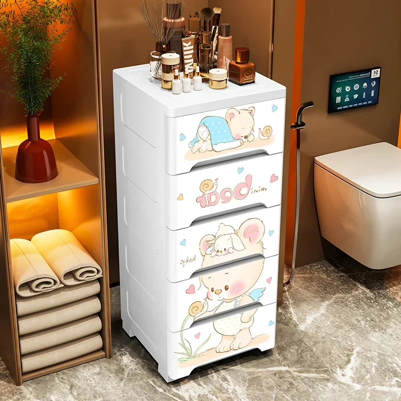 

42cm Wide 5-Layer Seam Cabinet Nordic Plastic Storage Drawers Bedside Clothing Organizer Multi-Purpose Organizer