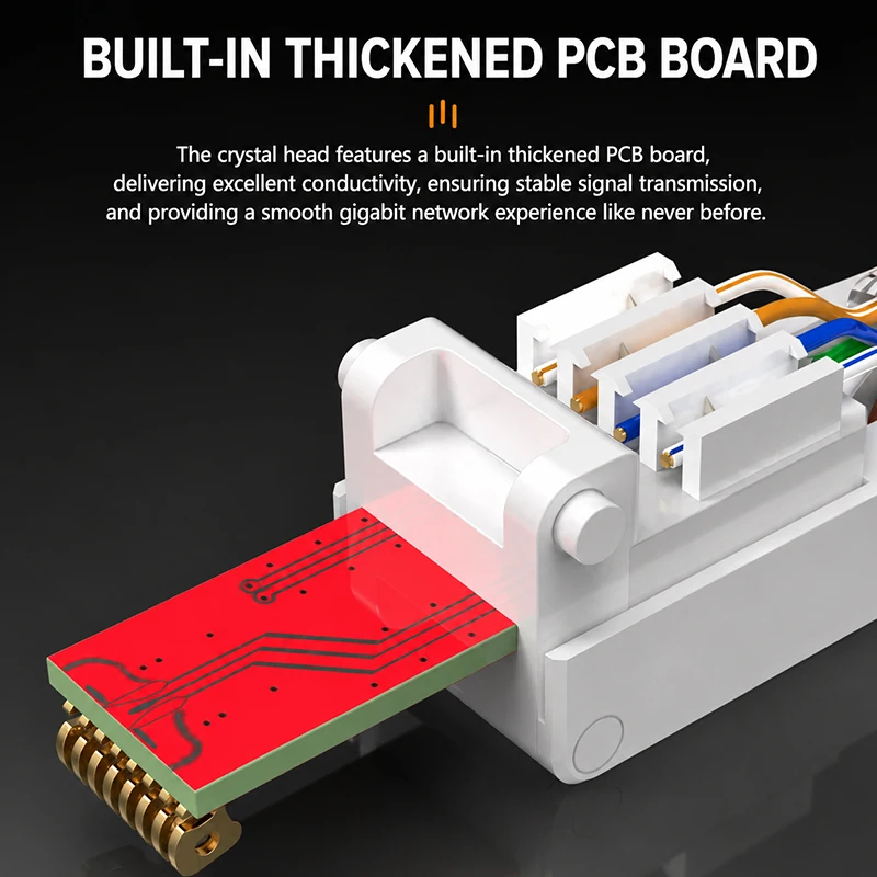 Gigabit Tool Free RJ45 CAT6 Connector Ethernet Termination Plugs, 23AWG to 26AWG Cable Internet Plug Installation Toolless view 5
