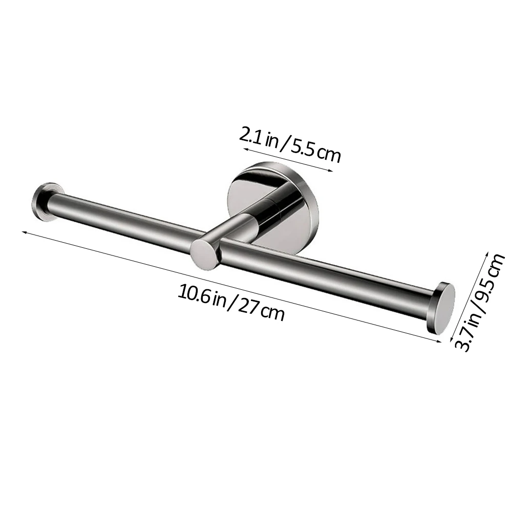

Double Stainless Steel Toilet Paper Holder Wall Mount Tissue Dispenser Rack Bathroom Home Office Hotel Powder Room Accessories