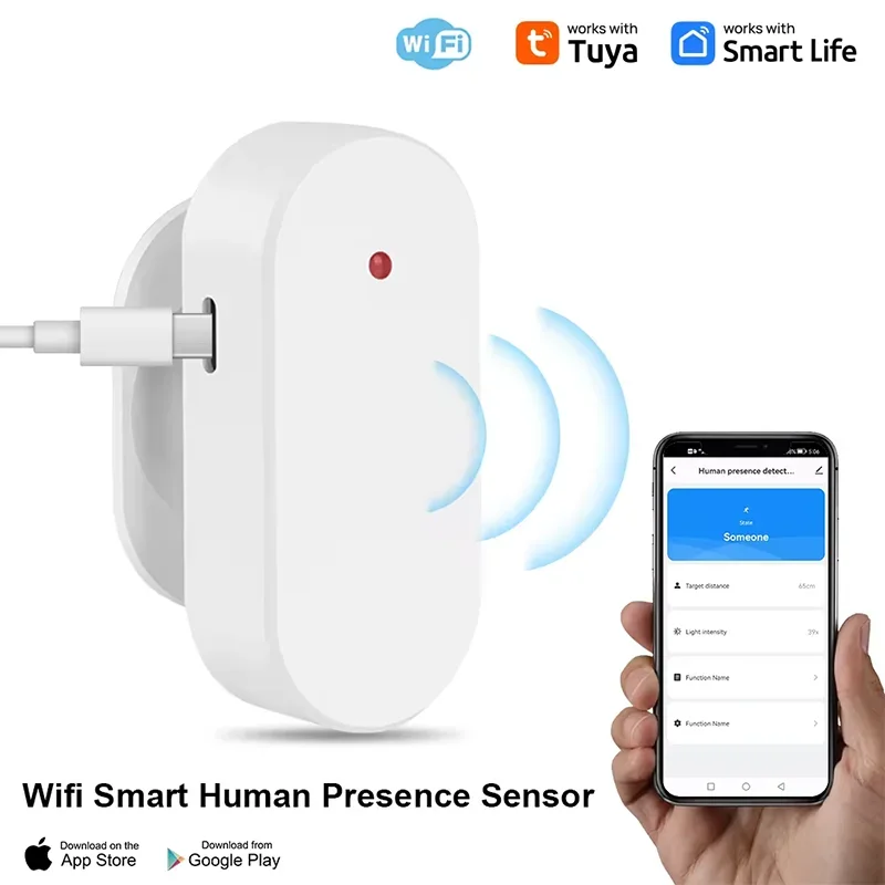 Tuya Zigbee Human Presence Detector Smart Human Body PIR Sensor Radar Detector Motion Sensors Support Home Assistant