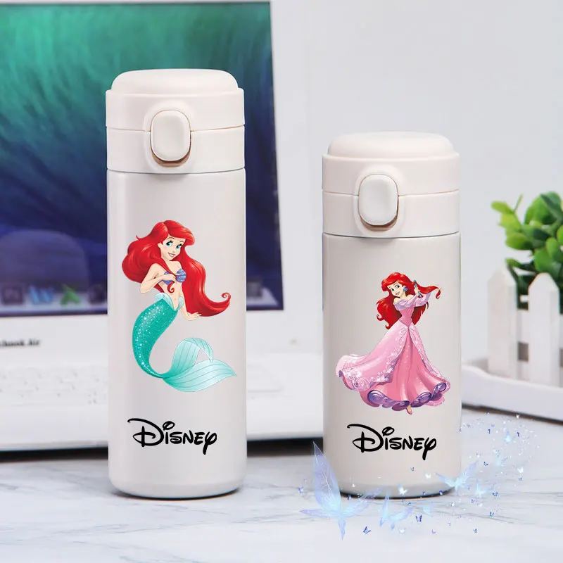 Gobelet isotherme Disney Princess Frozen, bouteille d'eau en acier inoxydable, portable, grande capacité, sports de plein air, 320ml, 420ml