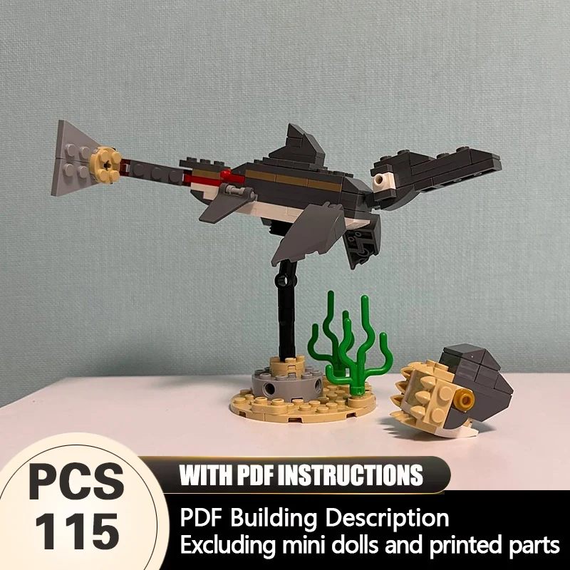 Creators Animal Series Model MOC Building Bricks Ichthyosaurs And Ammonite Modular Technology Gifts Assemble Children Toys Suit