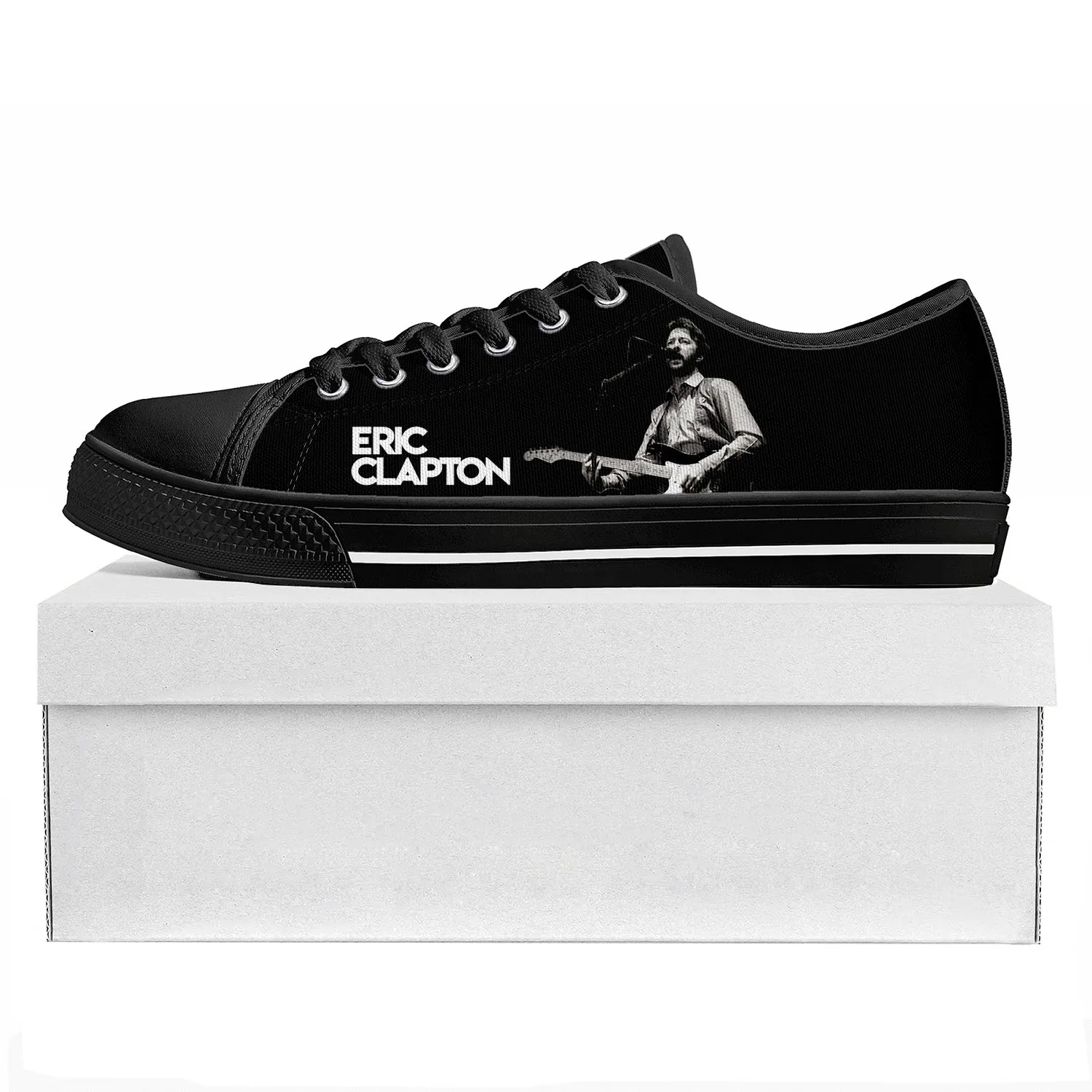 Eric Clapton rock musician guitar Low Top High Quality Sneakers Mens Womens Teenager Canvas Sneaker Couple Shoes Custom Shoe