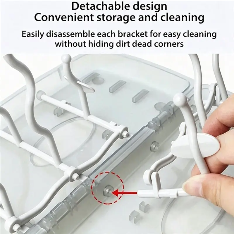 B05C-Foldable Baby Bottle Drying Rack Dustproof Box Green