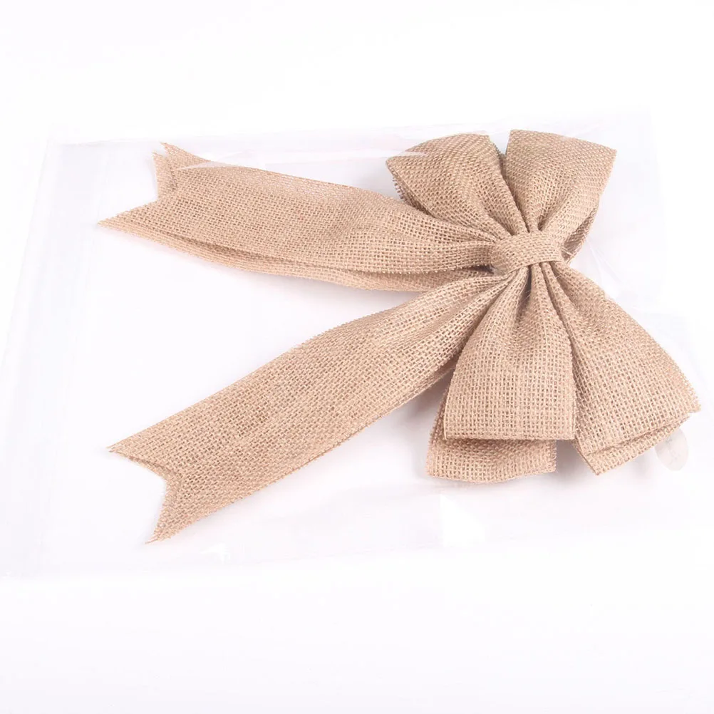 

2pcs Burlap Bows Decorative Jute Bowknot Large Tie for Crafting Door Home Hanging Vintage DIY Project Ornament