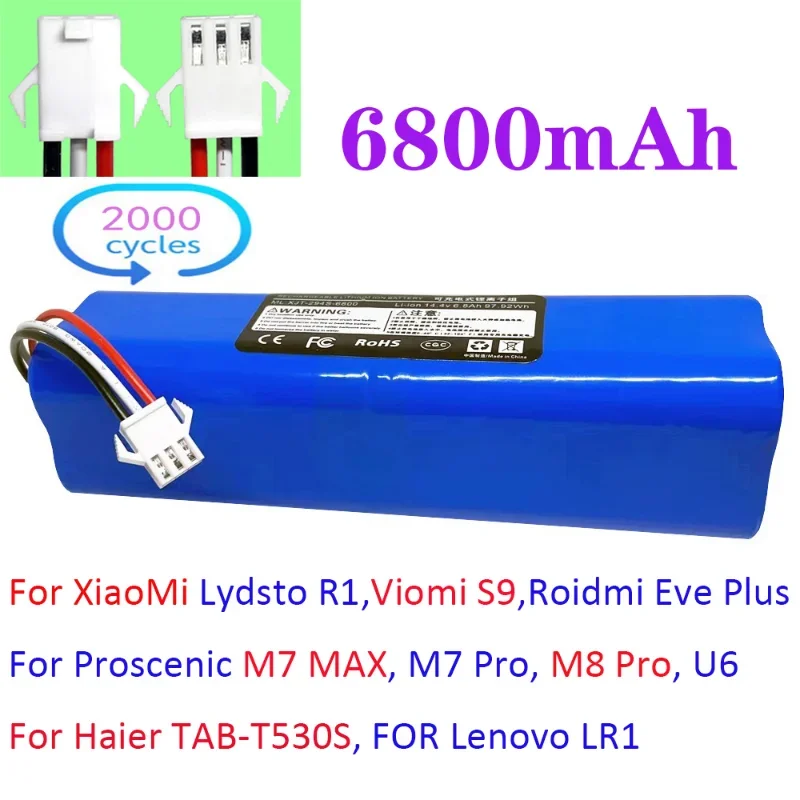 

Литий-ионный аккумулятор 6800 мАч для XiaoMi Lydsto R1, Proscenic M7 MAX, M7 Pro,M8 Pro,U6, Haier TAB-T530S, для пылесоса LR1