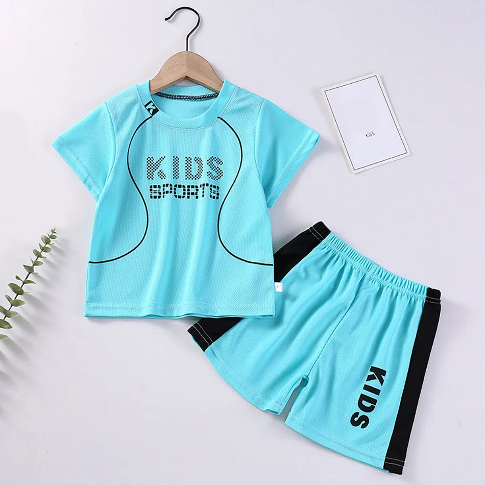 Kids Clothes Set Boy Girl Shorts and Short Sleeves Summer Clothing Sport Casual Children Top and Bottom Clothes Set