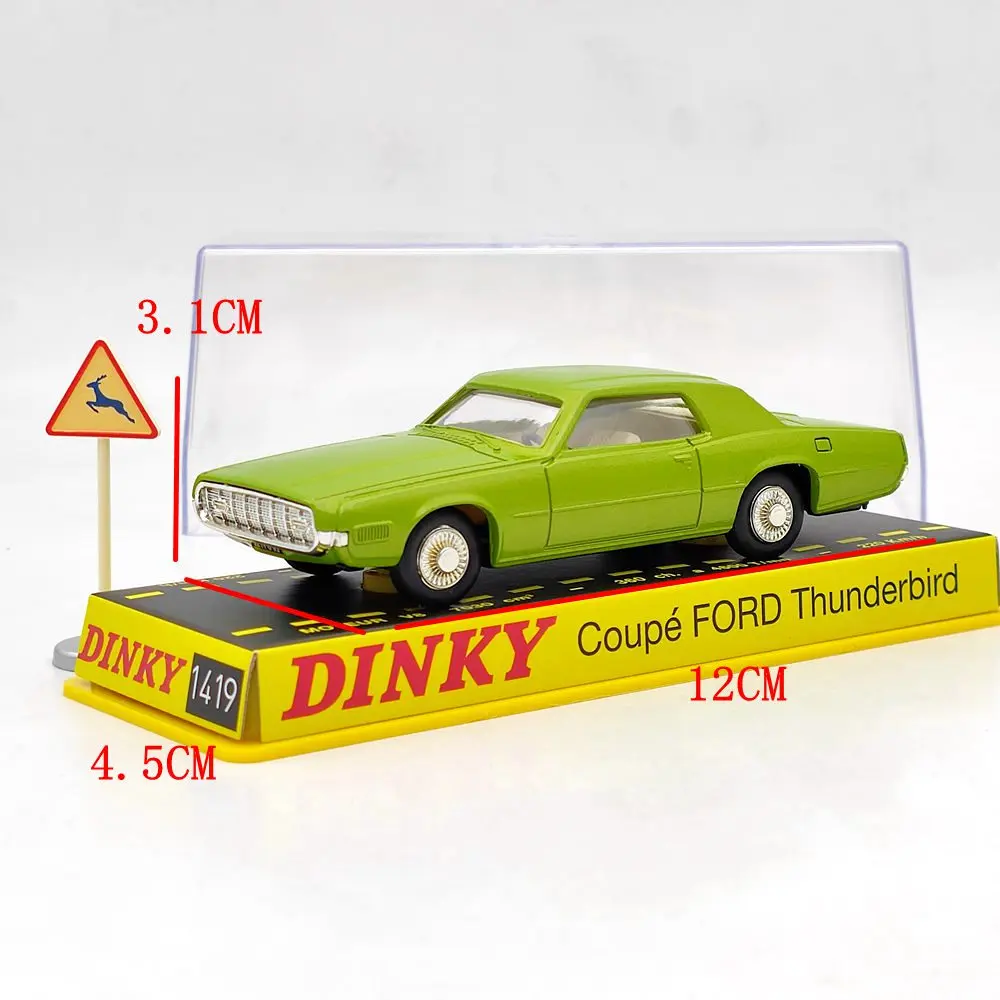 1/43 Atlas Dinky toys 1419 COUPE THUNDERBIRD Green Diecast Models Toys car Gift Collection