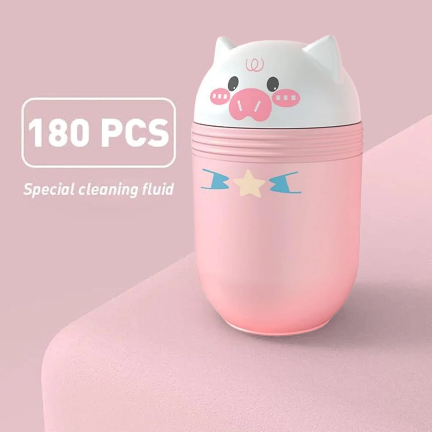 

Earrings Hole Cleaner Kit, Ear Piercing Care Odor Removal Cleaning Tool for Girls Women, 20ml Odor Removal Cleaning Solution 180Pcs Ear Punching Floss Pig Shape, Esential Home Ear(Rose Flavor)
