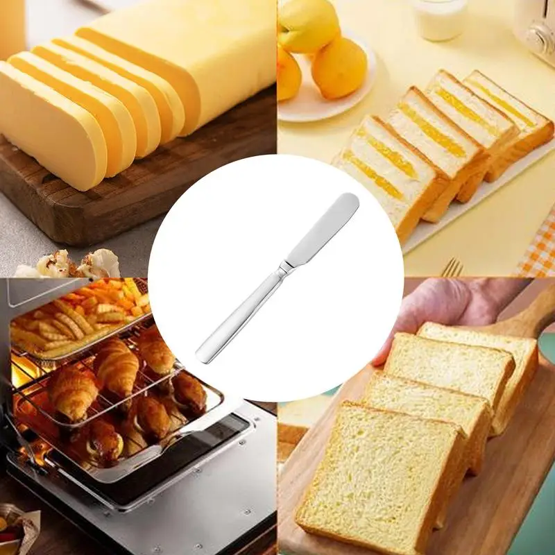 Espátula para mantequilla, esparcidor de Metal, raspador de panadería, espátula de acero inoxidable, raspador para decoración de pasteles, tarro de pan de mantequilla multifuncional