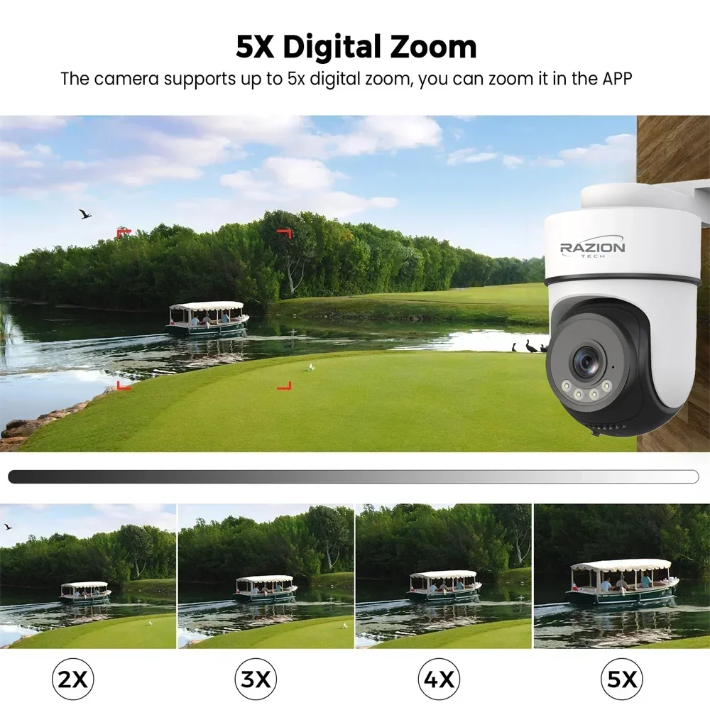 8MP Wifi Surveillance Camera 2.4G&5G Wireless Security PTZ IP Camera Two-Way Audio Onvif 8X Zoom Security Monitor CCTV RZ380