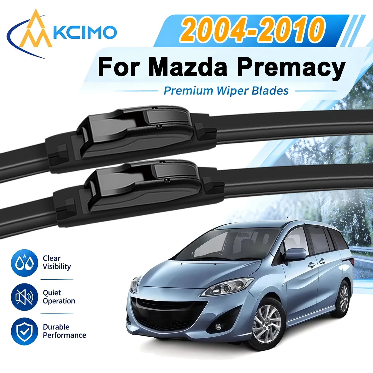 Front Windscreen Wipers For Mazda Premacy CR 2004-2010 Wiper Blades for Clean Glass All Season Windshield Wipers Auto Wiping