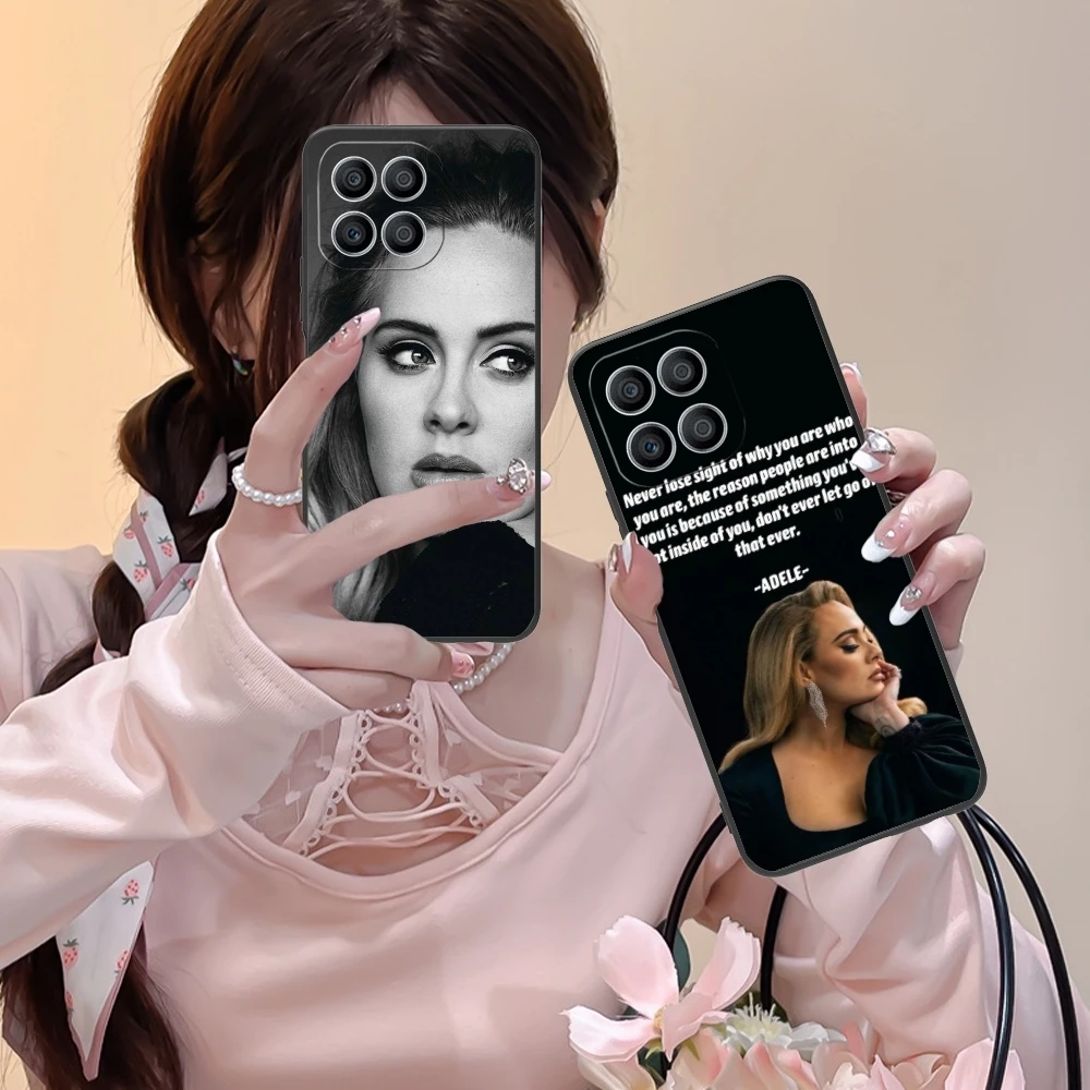 Cool Adele Adkins Mobile Cell Phone Case for Huawei Honor 90 80 70 60 50 30 20 10 9 8 7 Pro S SE Lite 5G Black Phone Cover Shell