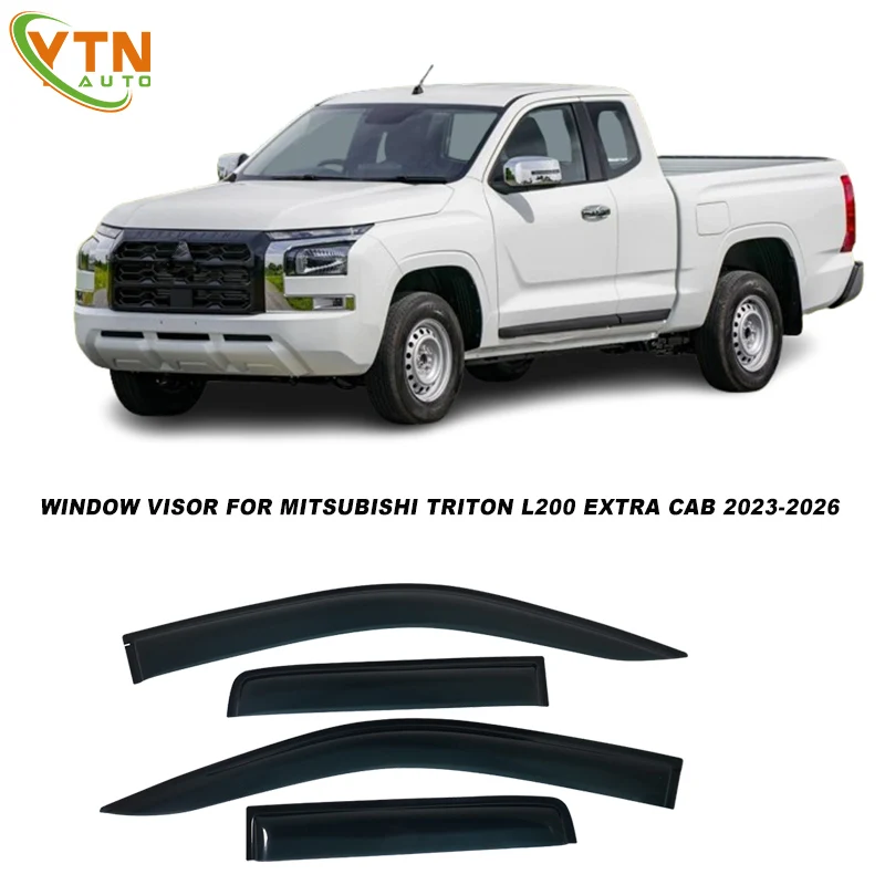 For Mitsubishi Triton L200 Extra Cab 2023 2024 2025 2026  Window Visors Weathershields Wind Rain Guard Visor Rain Guard