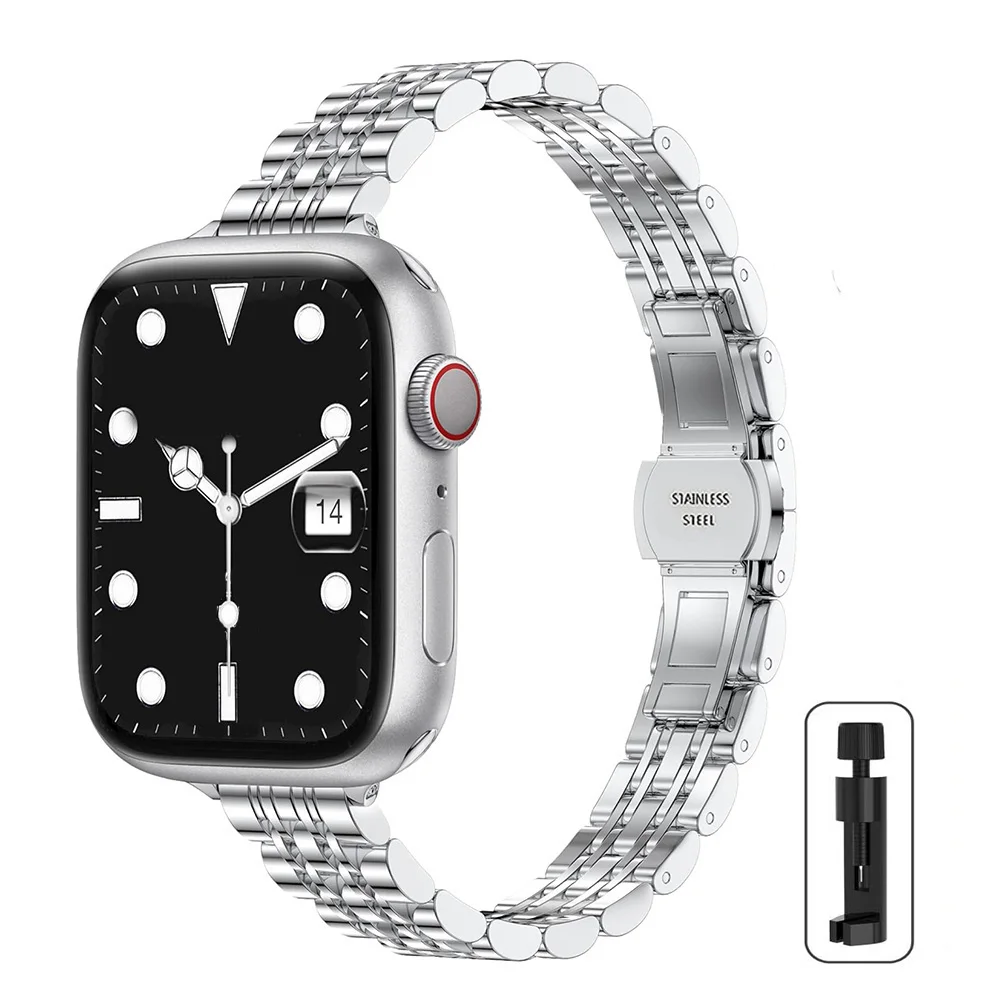 

Ремешок из нержавеющей стали для iWatch 38 мм 40 мм 41 мм 42 мм 44 мм 45 мм 49 мм 2/1/SE