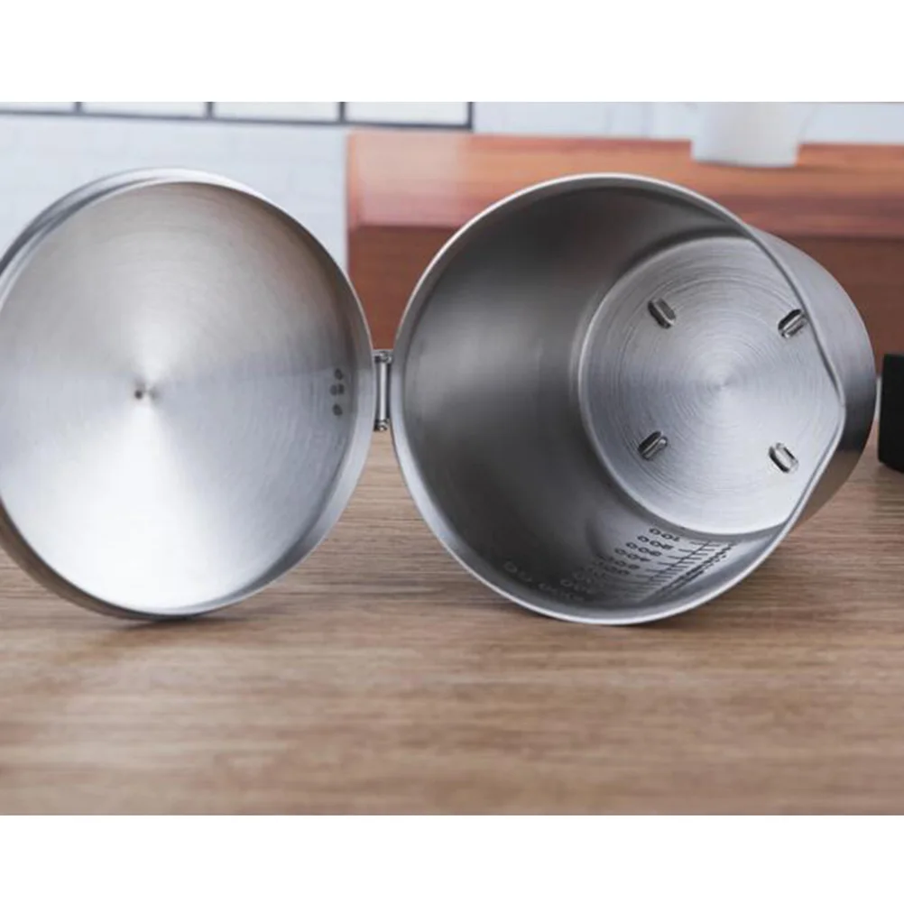 

Stainless Steel Measuring Cup with Lid Precise Scales for Coffee Milk Frothing Latte Kitchen Tool Baking Measuring Cup