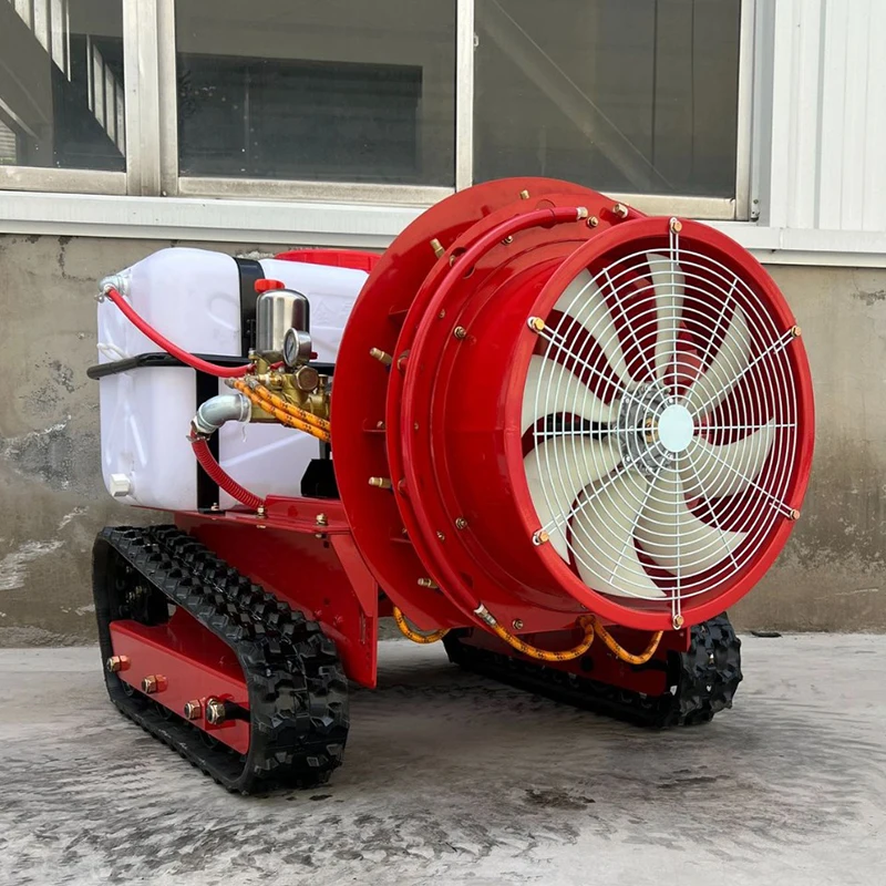 Factory Directly Farmland Orchard Remote Control Crawler Robot  Agricultural Motorized Sprayer Air Mist Blower Farm Sprayer