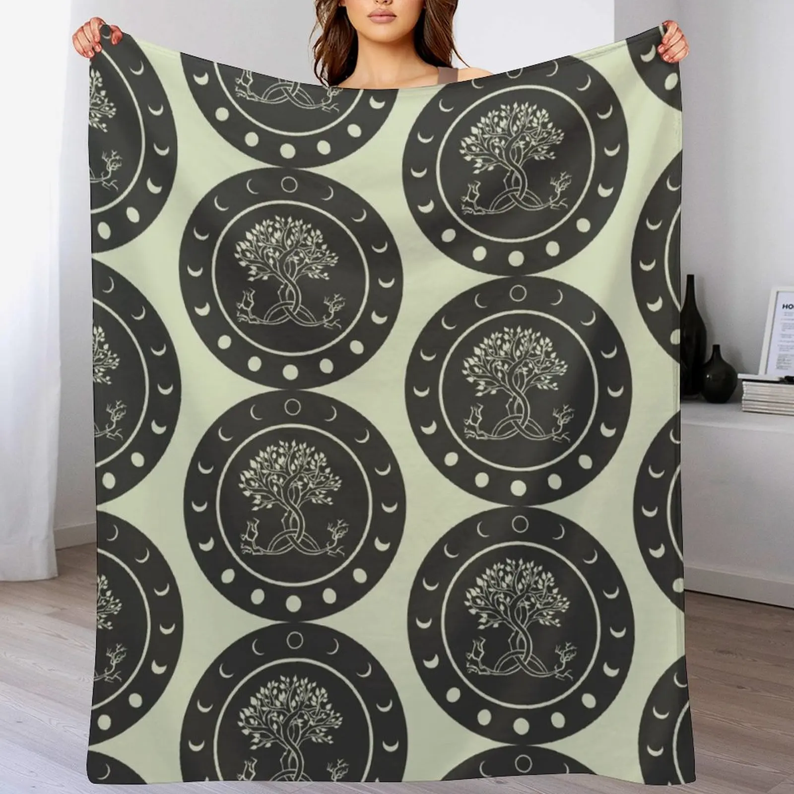 

All Things By the Moon - Moon Phases Trinity Knot Magical Tree Throw Blanket Summer Blankets For Bed Blankets