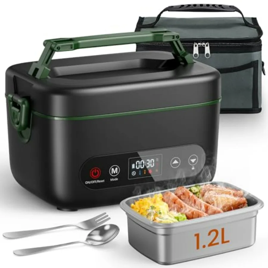 

Cordless Electric Lunch Box 1.2L Battery Powered Heated Lunch Box 100W 24000mAh Rechargeable Portable Self-Heating Food Warmer