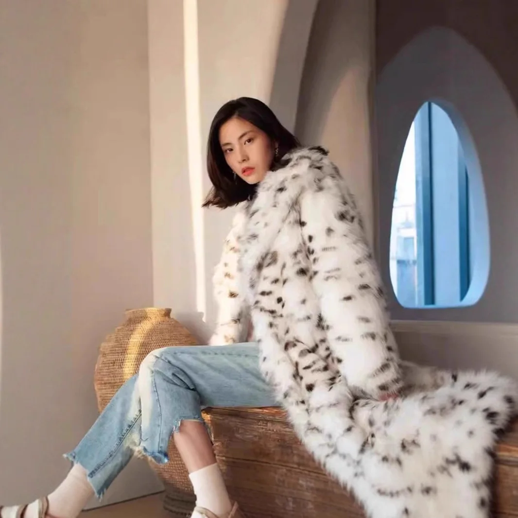 تقسم فو الفراء المرأة فو الفراء سترة ملابس خارجية سترة سميكة الدافئة الفراء جيوب جلدية الخريف الشتاء شارع العليا 2025