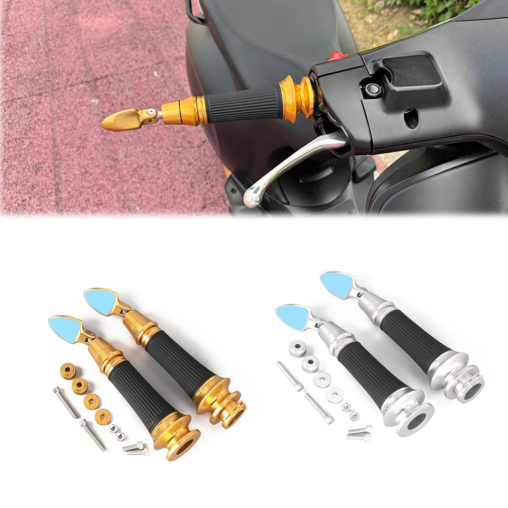 

New Motorcycle Handlebar Rearview Mirrors Mini Side Mirror a pair For Vespa GTS 300 GTV Sprint Primavera 150