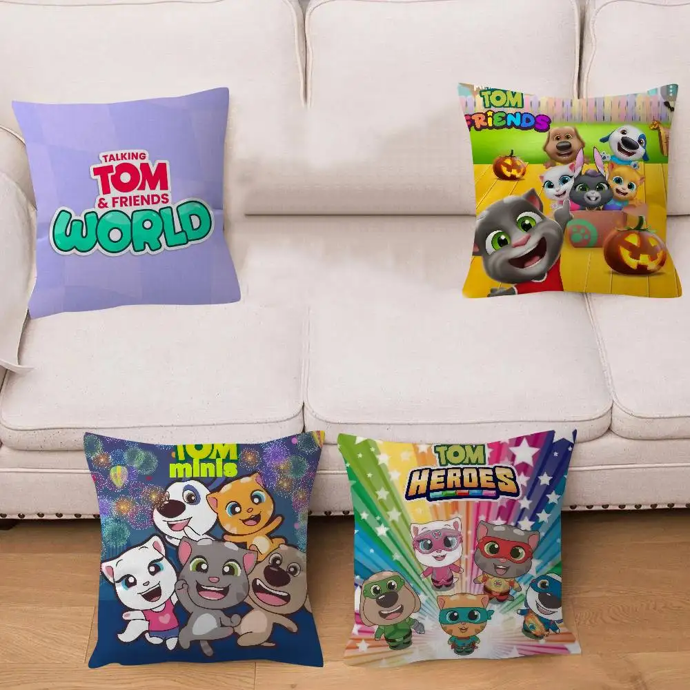 Game T-Talking T-Tom And F-Friends  Cushion Cover Pillowcase Upholstery Sofa Throw Pillow Home Decor Pillowcas
