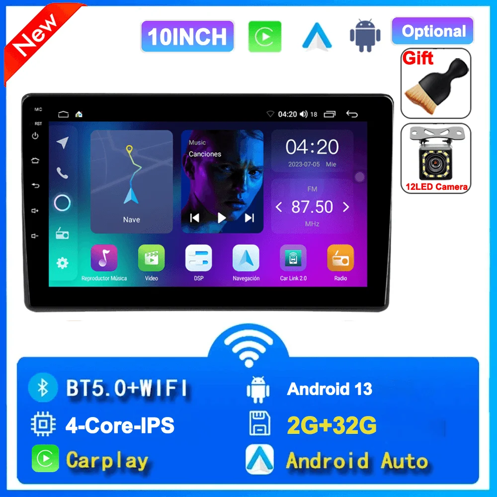 7/9/10 ''2 Din Android 13 auto Autoradio 64G Multimedia Video Universele Stereo Carplay gps Voor Volkswagen Nissan Hyundai Kia speelgoed