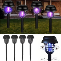 1-8PCS Solar Powered Bug Zapper Lamp IP65 Waterproof Mosquito Trap Light with Safety Net for Outdoor Garden Patio Lawn Camping