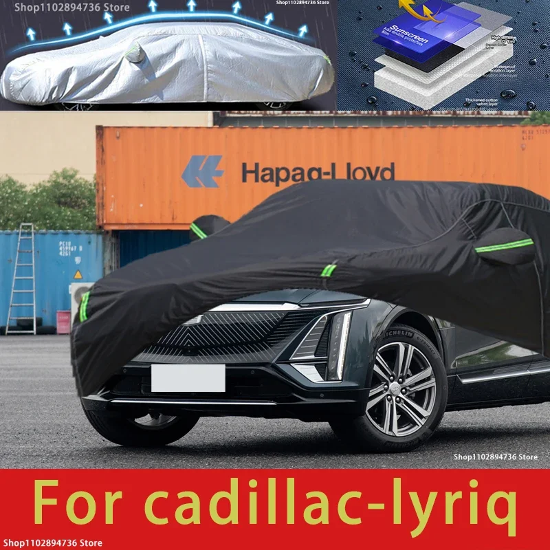 

For cadillac lyriq fit Outdoor Protection Full Car Covers Snow Cover Sunshade Waterproof Dustproof Exterior black car cover