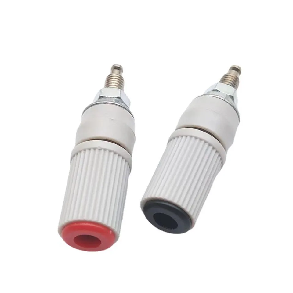 2PCS/1pairs M5*48mm copper terminal 5mm 30A high current 4mm banana socket wiring terminal grounding post plug.