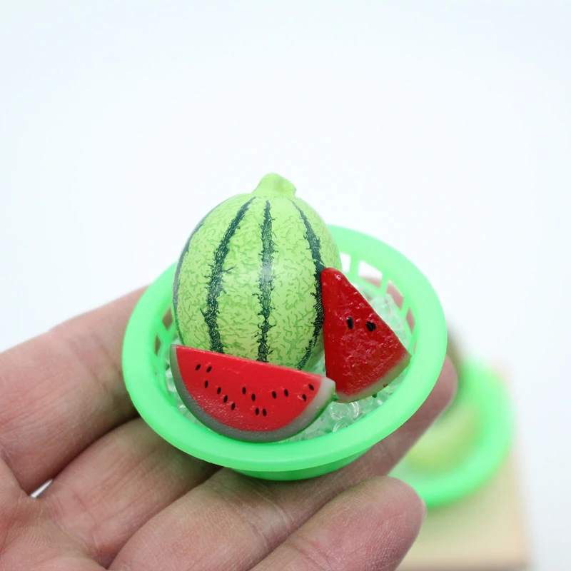 Creative 1/12 Dollhouse Simulation Chilled Watermelon Cantaloupe Model Mini Fruit Kitchen Accessories Dollhouse Decorative Gifts