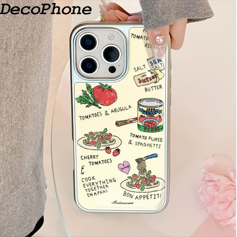 Meine Lieblings-Tomaten-Pasta-Epoxy-Handyhülle, sturzsicher, FÜR iPhone11/12/13/14/15/16/17 Pro Max AIR PLUS