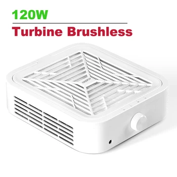 Turbine Brushless Nail Dust Remover Strong Suction 120W Nail Vacuum Cleaner for Manicure…