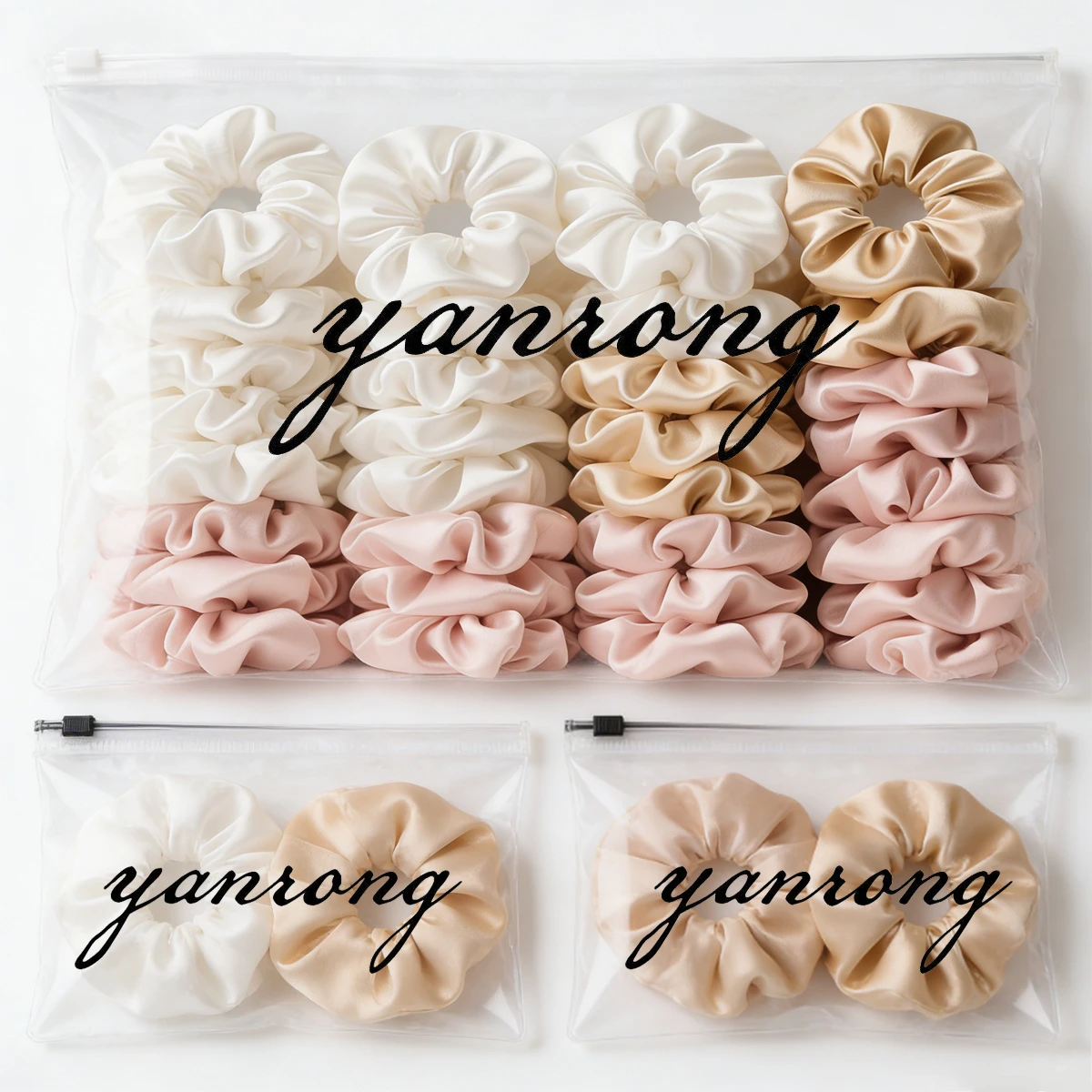 33 pièces chouchous pour cheveux, attaches de cheveux en Satin de soie cordes porte-queue de cheval pour femmes bandes de cheveux élastiques classiques cordes accessoires de cheveux pour filles