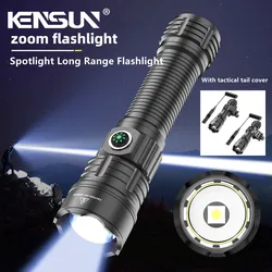 High Power Strong Light Spotlight LED Tactical Flashlight Fixed Bracket Telescopic Zoom Type-C Charging Cartridge