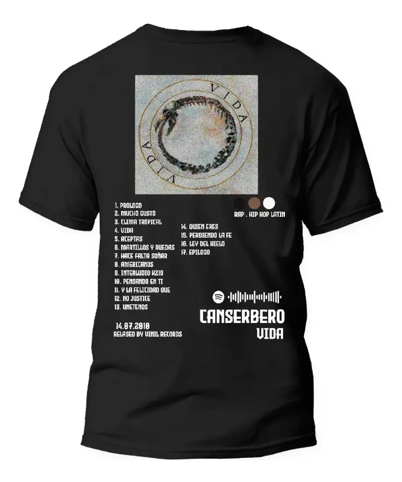 Men's Vintage Latin Rap Style Cotton T-shirt Ouroboros Symbol Graphic Short Sleeve Tops 2026 new