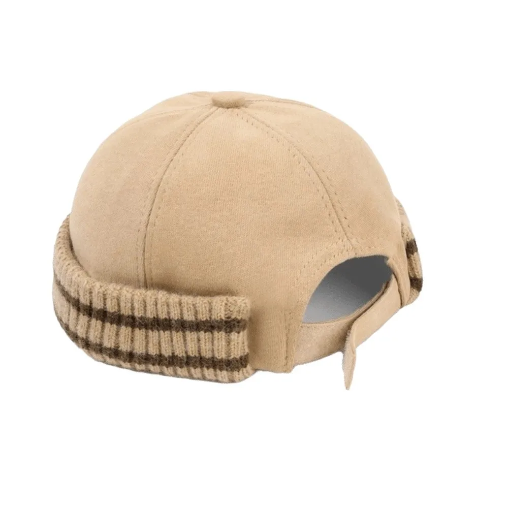 أزياء الدفء قبعة دلو Brimless بلون متماسكة قبعة اليابان على غرار قبعة قبعة الشتاء