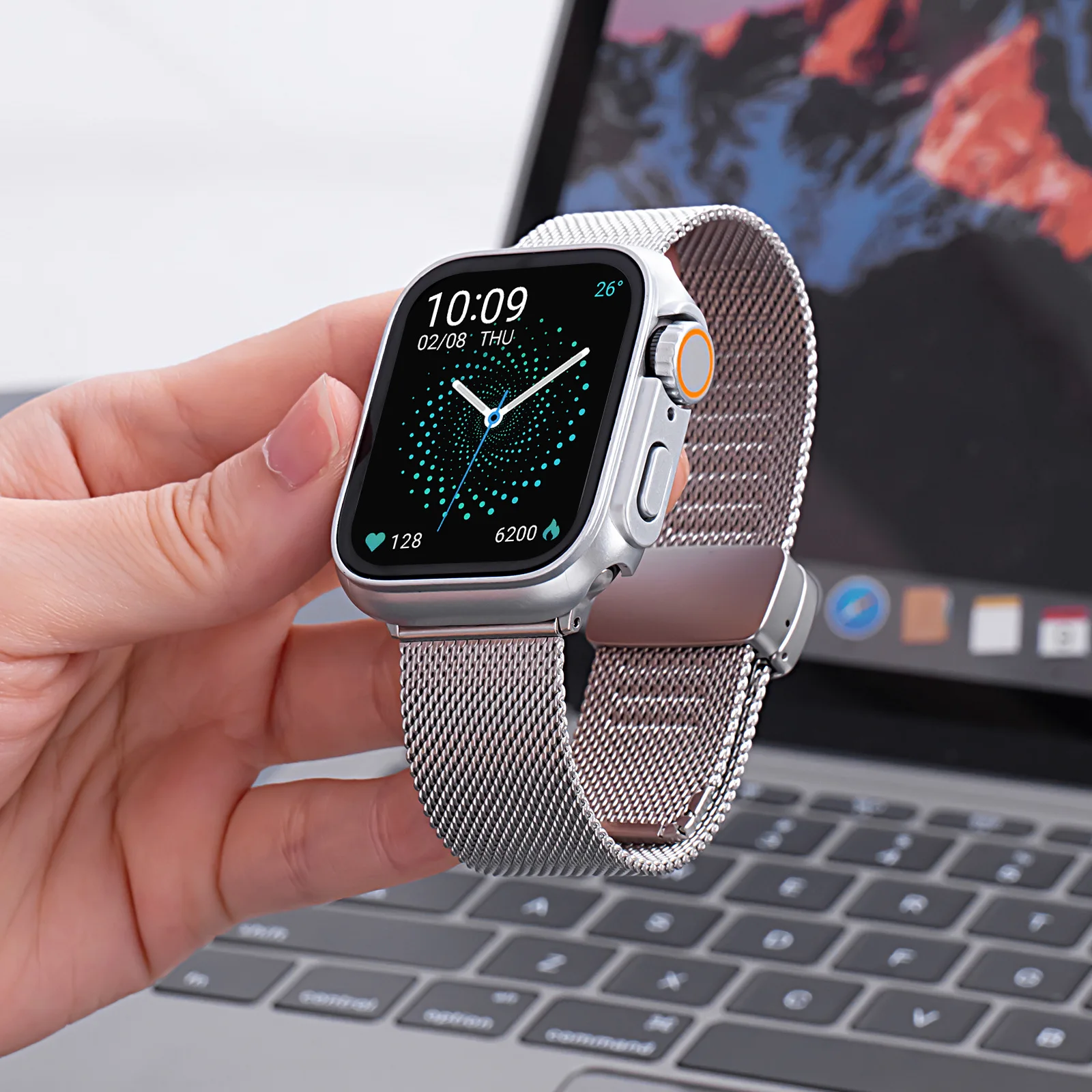 

Milanese Loop Strap For Apple Watch Band Ultra 3 49mm 46mm 42mm 45mm Magnetic Buckle Bracelet For iWatch Series 11 10 9 8 7 SE3